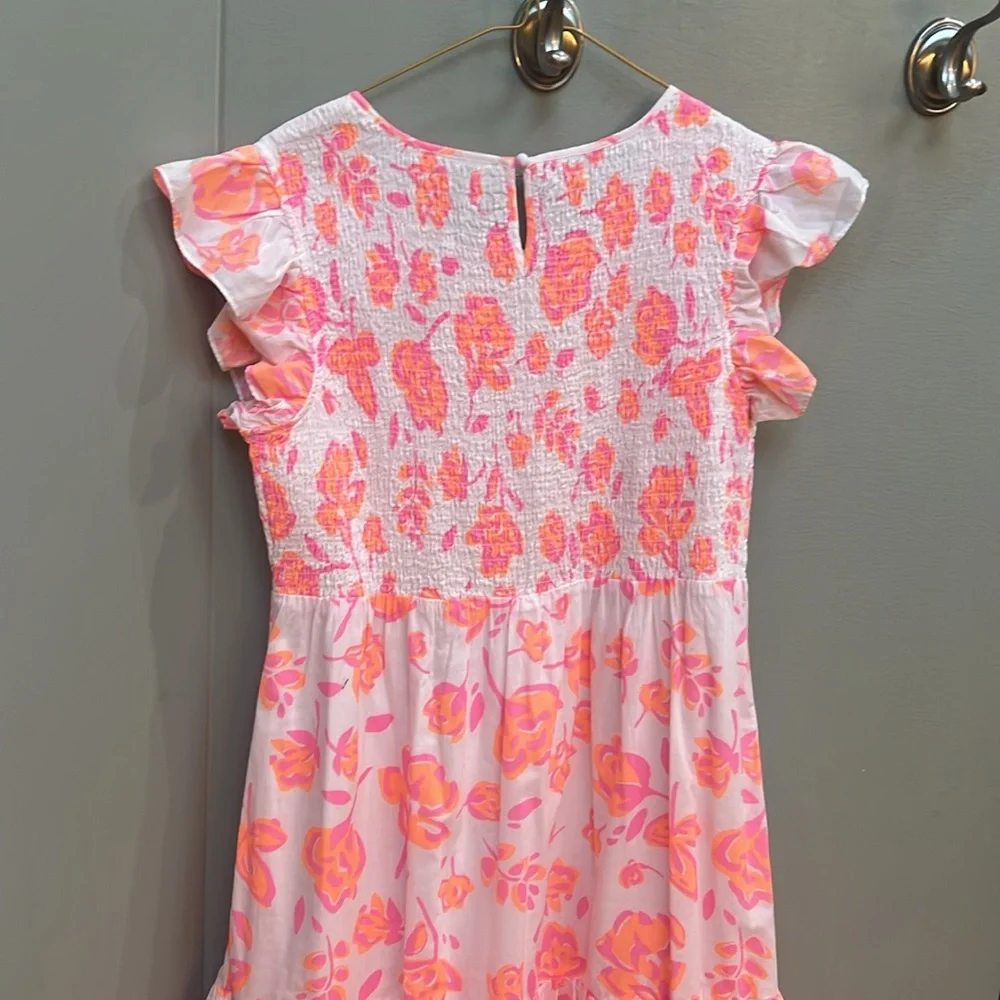 Pink Flutter Sleeve Midi Dress for Weddings - Picture 4 of 4